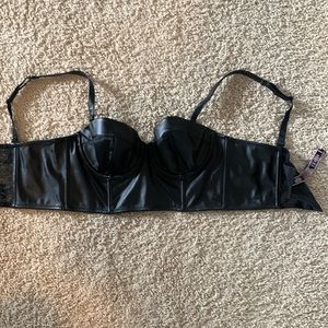 Leather bra top